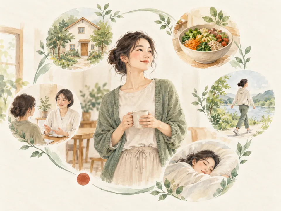 「はりきゅう養生堂が選ばれる理由「症状だけでなく、"全体をみてくれる場所″」」の内容を描いた養生堂のイラスト