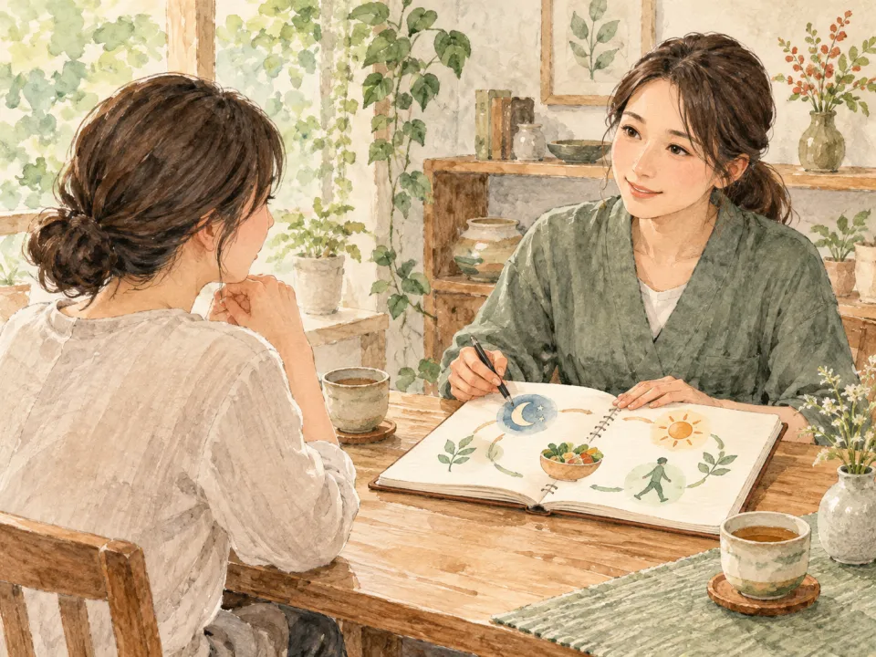 「初診に長くお時間をいただく理由」の内容を描いた養生堂のイラスト