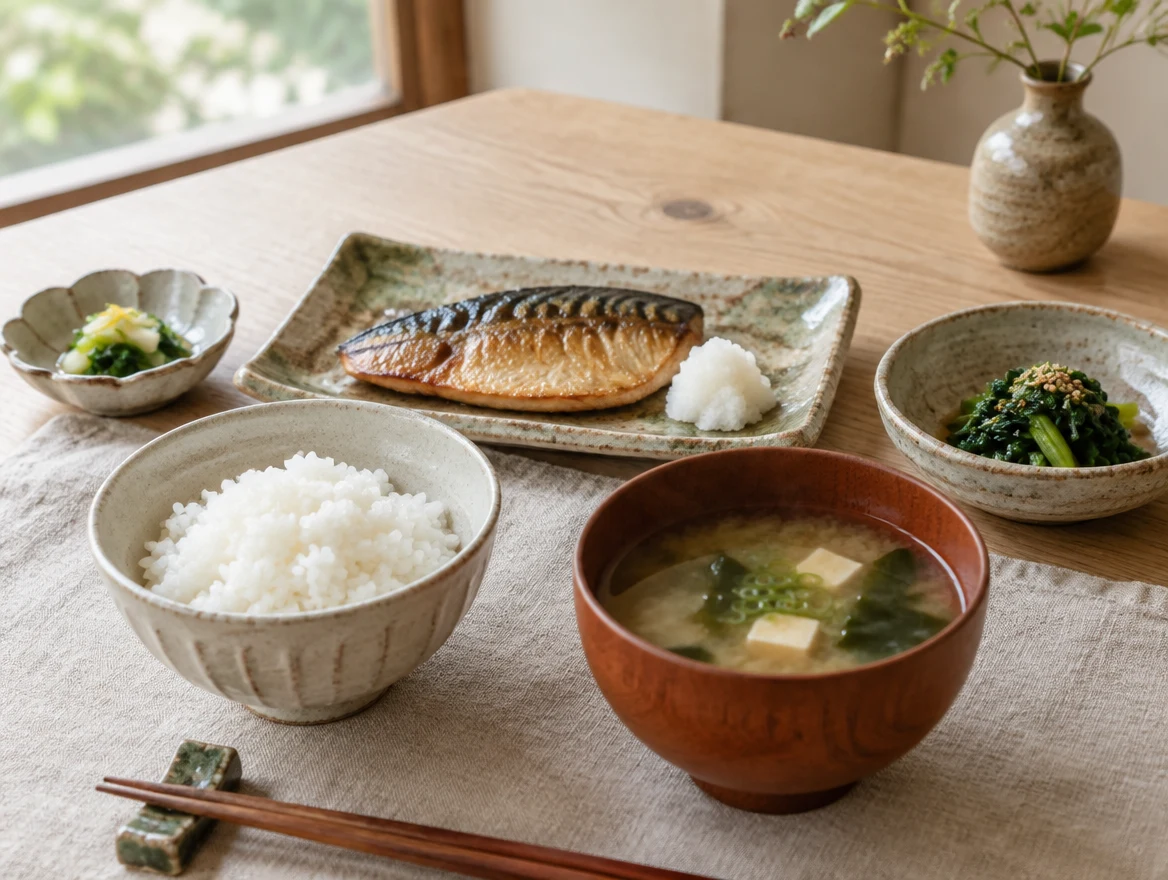 食卓と季節の食材を表した養生のイメージ
